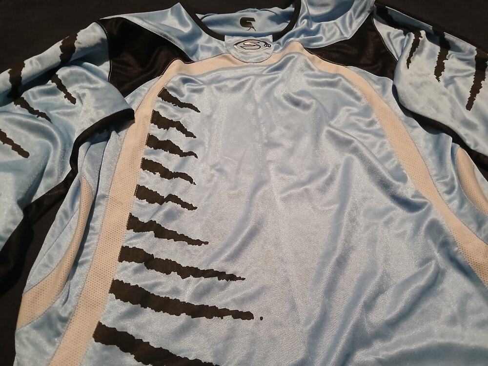 Soccer Goalkeeper Jersey High 5 Flash Padded Elbows Blue/Black/White Adult Sp)